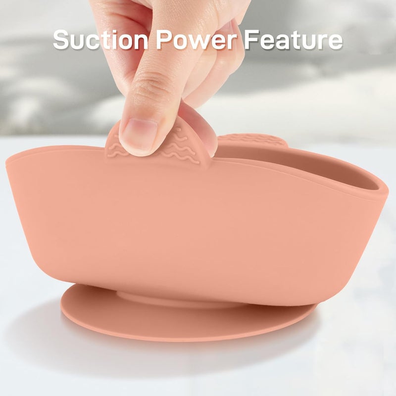 Eascrozn 3 Pack Baby Bowls with Suction and 3 Pack Baby Spoons, BPA Free, Silicone Baby Feeding Set for Babies Toddler Kids, Microwave and Dishwasher Safe - Image 5